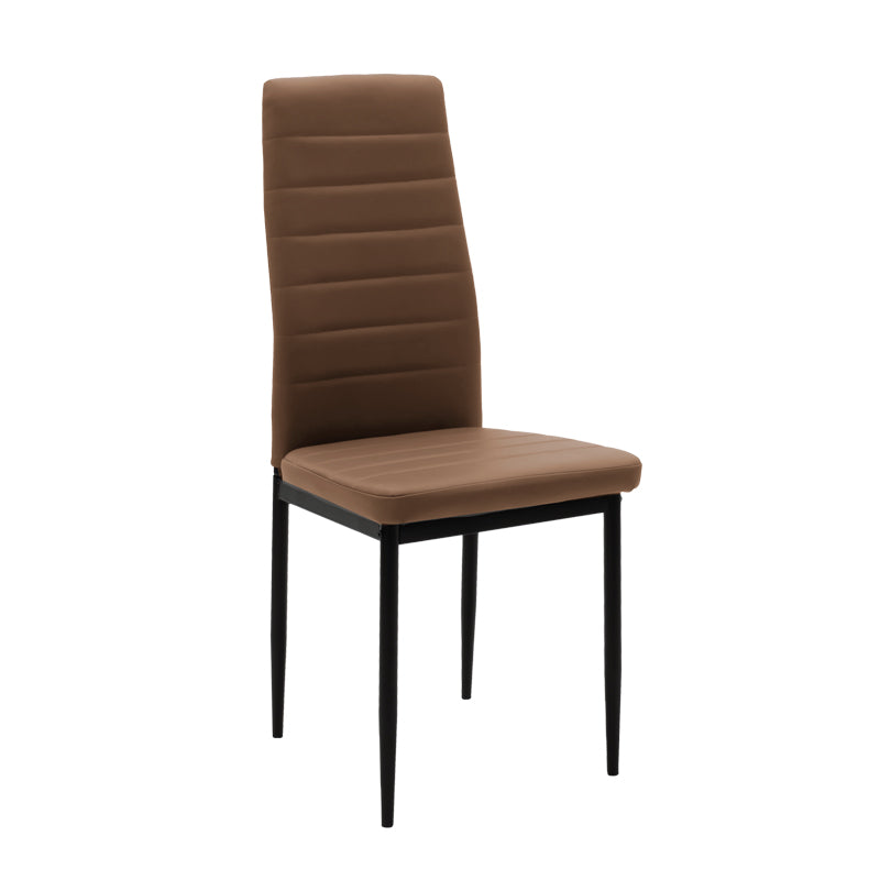Καρέκλα Parker cappuccino PU με μεταλλικό μαύρο πόδι 41x48x96εκ