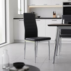 Καρέκλα Parker μαύρο PU με πόδι χρωμίου 41x48x96εκ