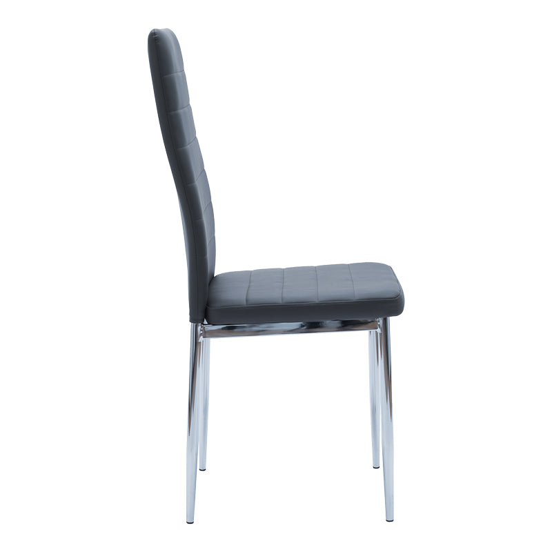 Καρέκλα Parker μαύρο PU με πόδι χρωμίου 41x48x96εκ