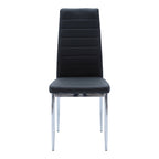 Καρέκλα Parker μαύρο PU με πόδι χρωμίου 41x48x96εκ