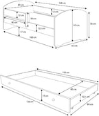Παιδικό Κρεβάτι Belossi-Ροζ - Λευκό-160 x 80-Με προστατευτικό