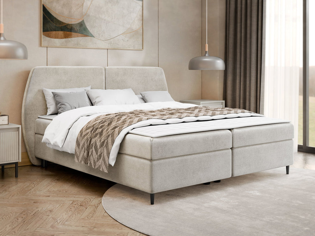 Επενδυμένο κρεβάτι Madryt-160 x 200-Κρεμ