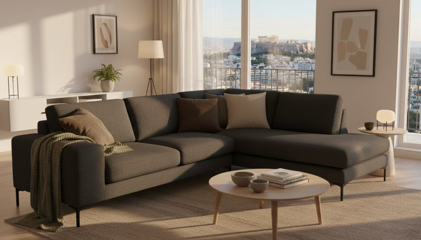 Γωνιακός καναπές Senso-Αριστερή-270φ 200β εκ.-Μαύρο