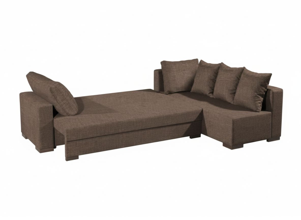 Γωνιακός καναπές Trendy-Αριστερή-285φ 185β εκ.-Σοκολατί