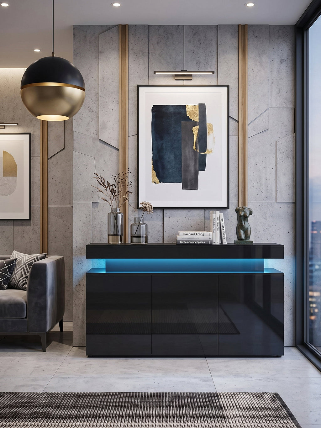 Μπουφές Glossa 160 με LED-Mauro