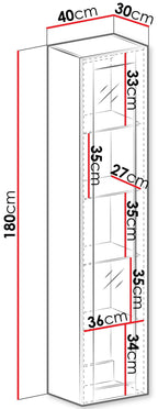 Βιτρίνα glass Vigo κρεμαστή-40 x 30 x 180 εκ.
