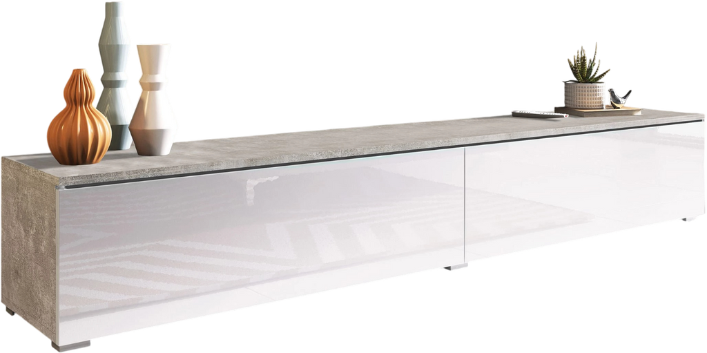 Έπιπλο τηλεόρασης  Lowboard D 180-Γκρι - Λευκό