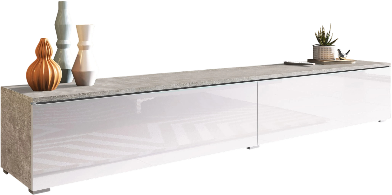 Έπιπλο τηλεόρασης  Lowboard D 180-Γκρι - Λευκό