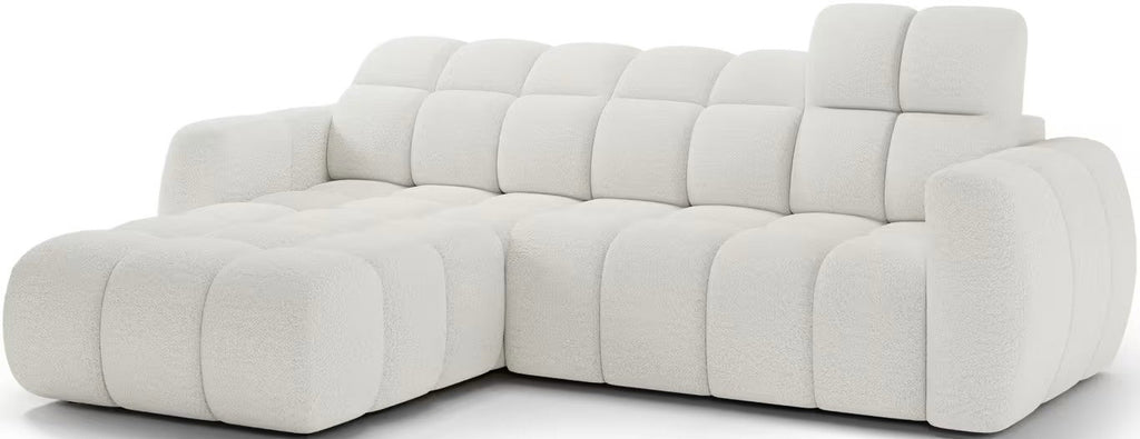 Γωνιακός καναπές Comfora-Λευκό-Αριστερή