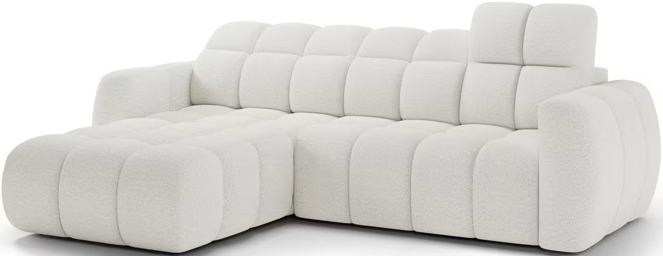 Γωνιακός καναπές Comfora-Λευκό-Αριστερή