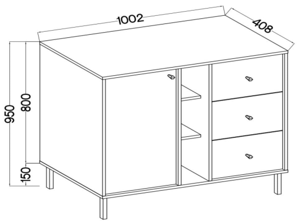 Μπουφές Siera 1F 3S Shelf-Χακί