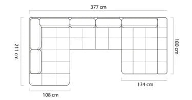 Γωνιακός Καναπές Santela XL-Αριστερή