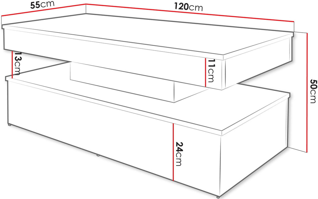 Τραπεζάκι σαλονιού Glossa 2D με LED-Leuko-Leuko gualistero