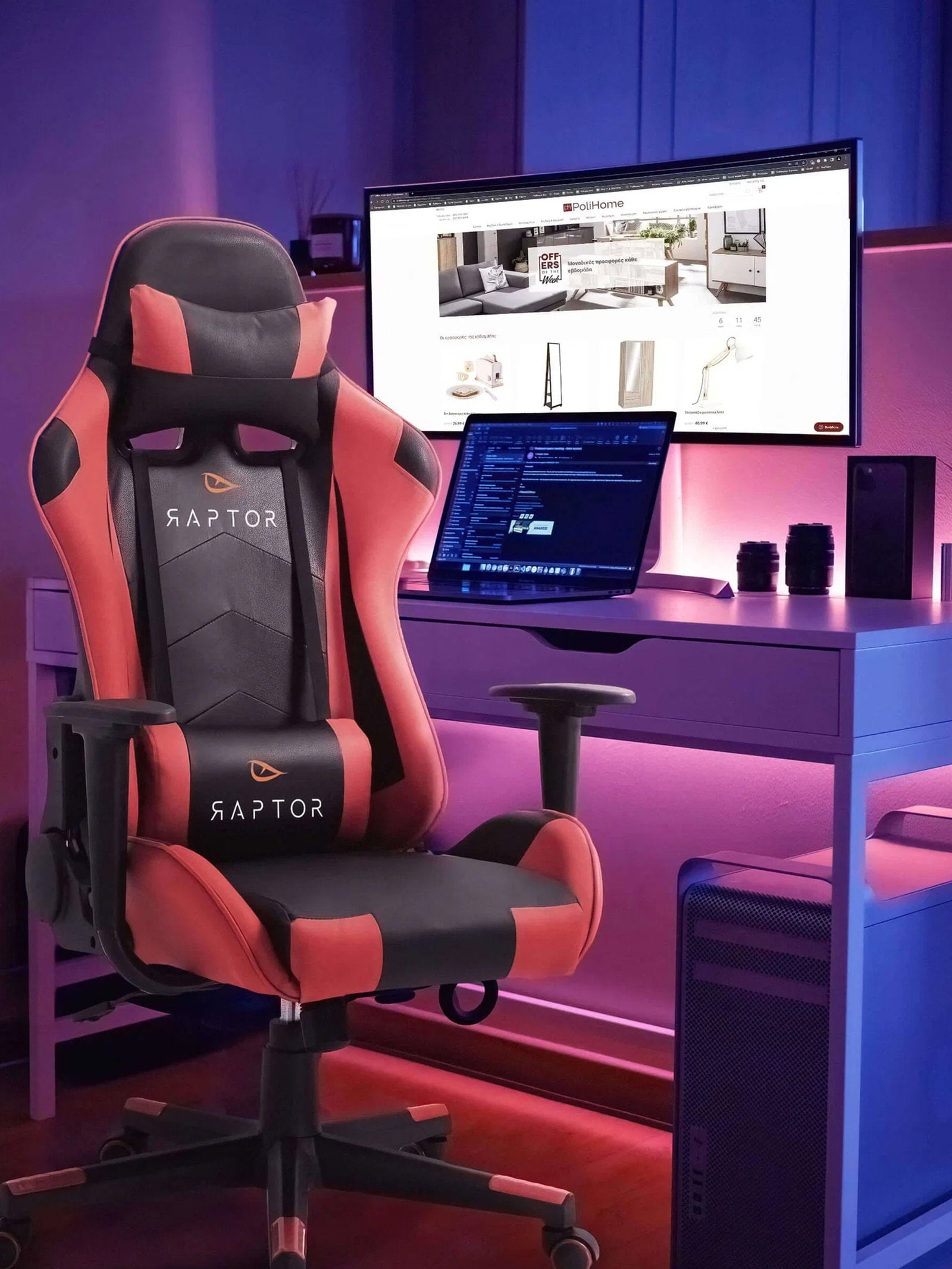 Καρέκλα Gaming Raptor Alyx-Κόκκινο