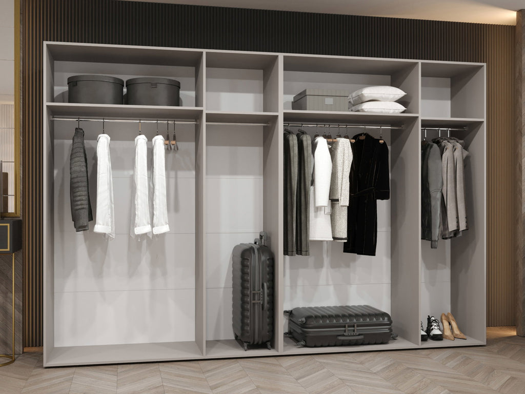 Ντουλάπα Mila II-Γκρεζ - Χρυσό-Μήκος: 300εκ