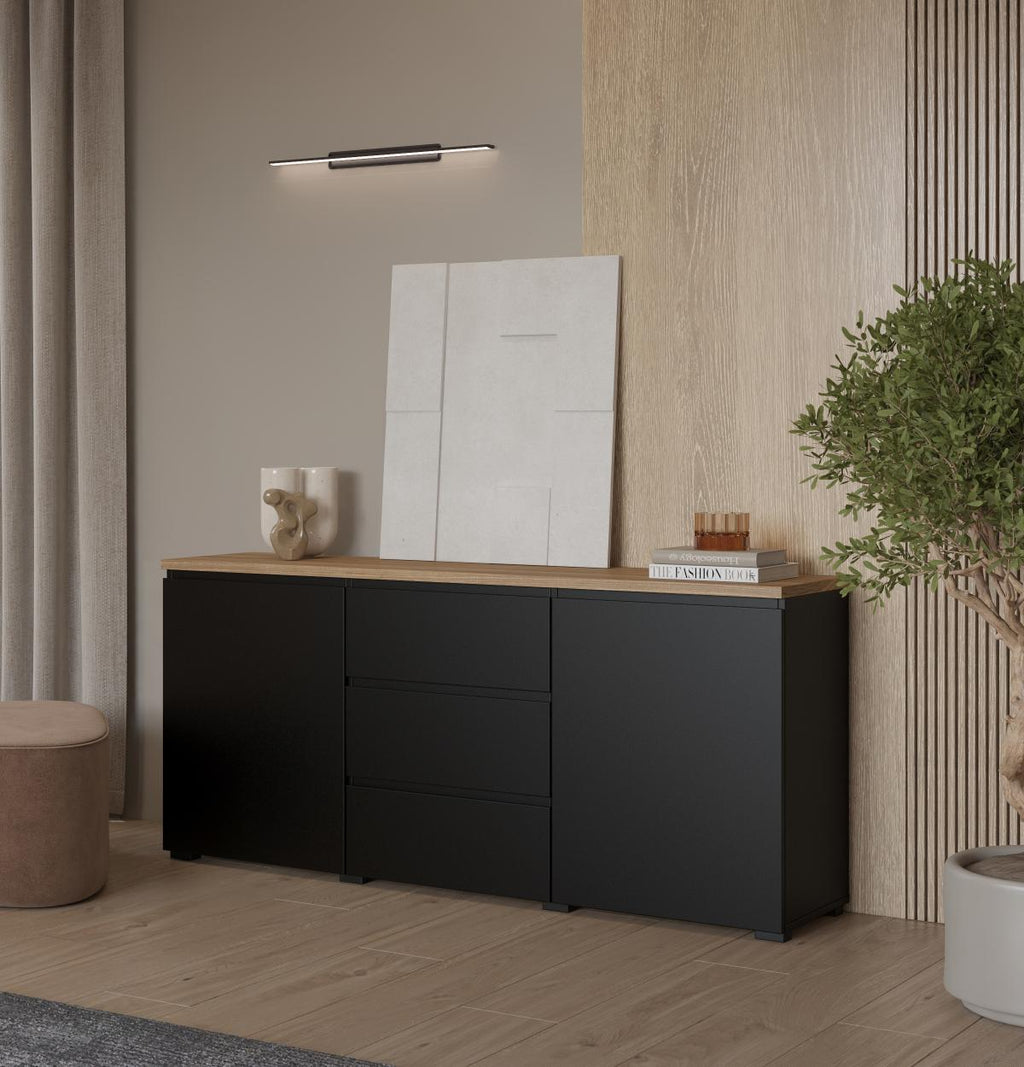 Έπιπλο τηλεόρασης Domus Mini-Μαύρο - Φυσικό