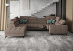 Γωνιακός καναπές Calyra Max I Relax-Καφέ-Αριστερή