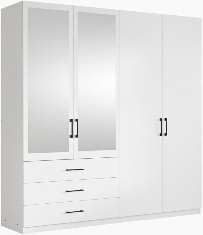 Ντουλάπα Pekin Τετράφυλλη-Λευκό