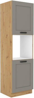 Επιδαπέδιο ντουλάπι Nelor 60 DP 210 2F-Γκρι σπέσιαλ - Φυσικό