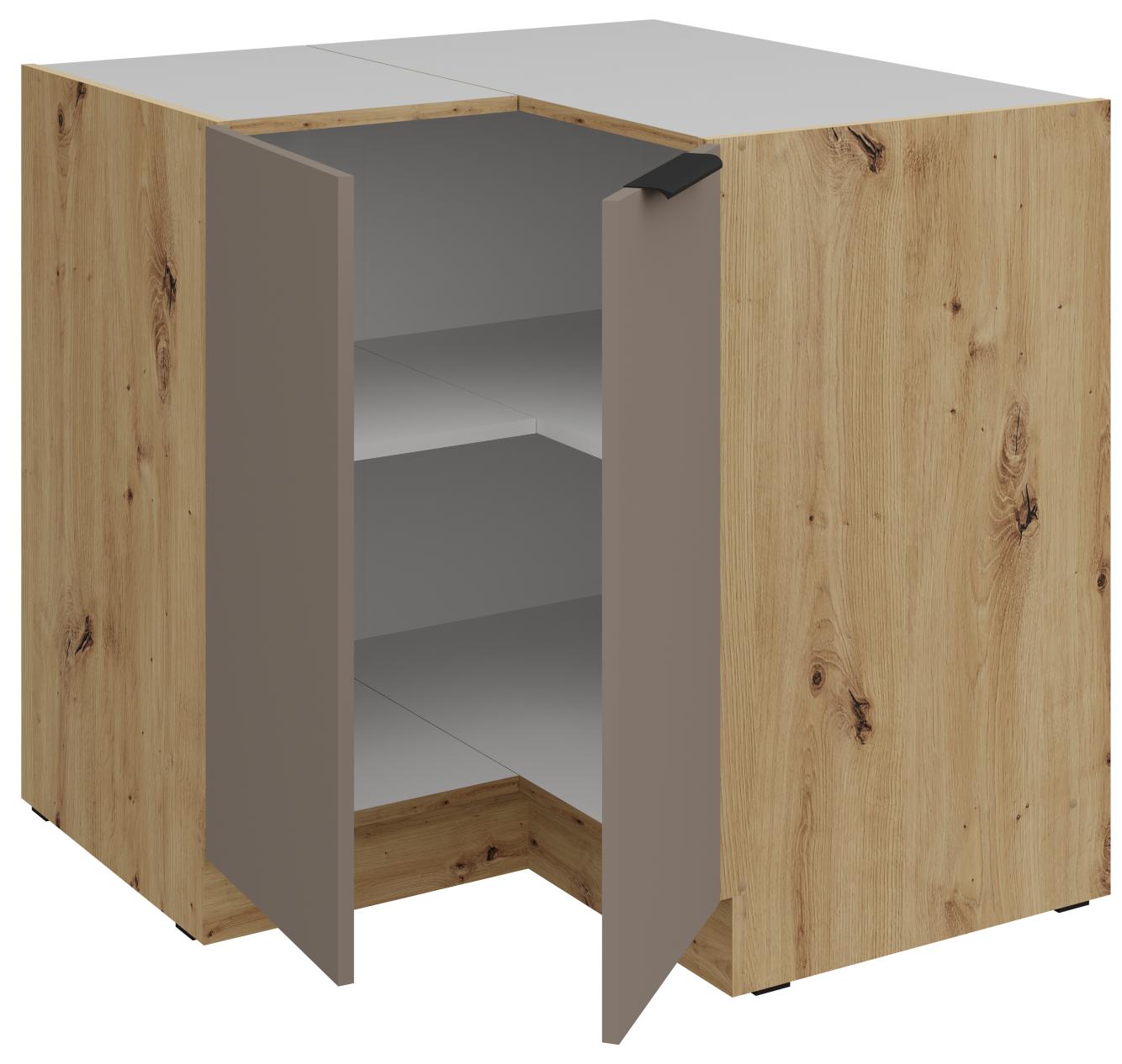 Επιδαπέδιο ντουλάπι γωνιακό Arianna 90x90 DN 2F BB-Γκρέζ