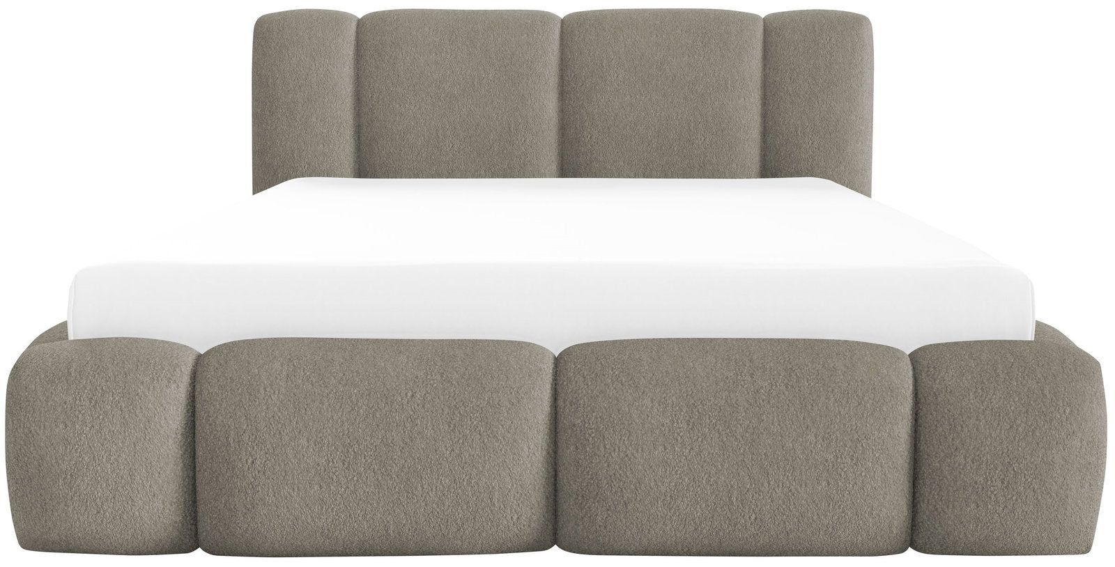 Επενδυμένο Κρεβάτι Bianco-Γκρι - Καφέ-160 x 200