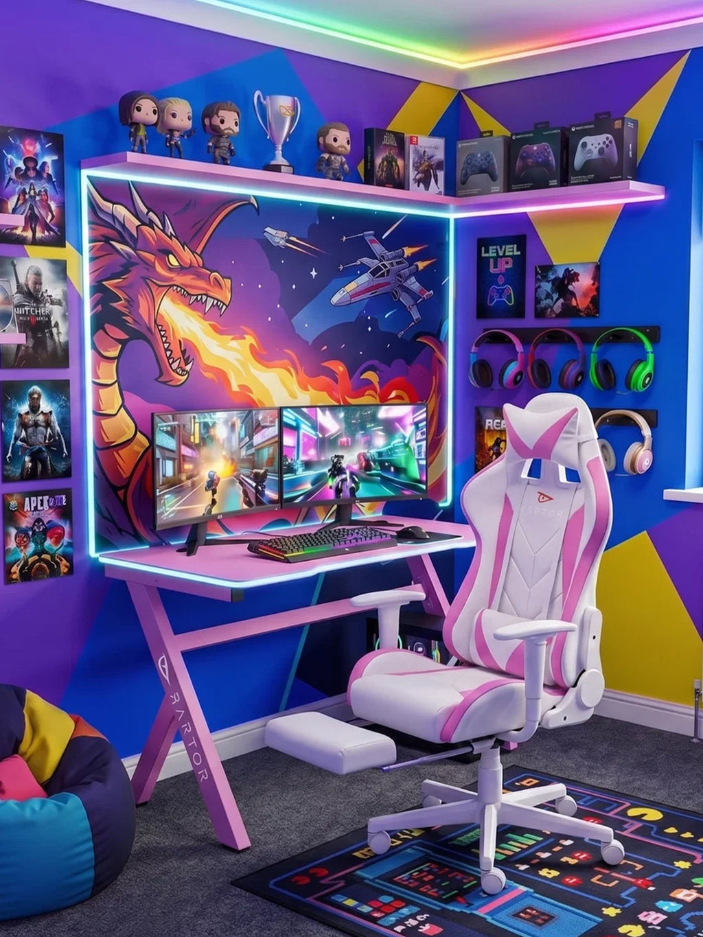 Καρέκλα Gaming Raptor Stellar-Ροζ