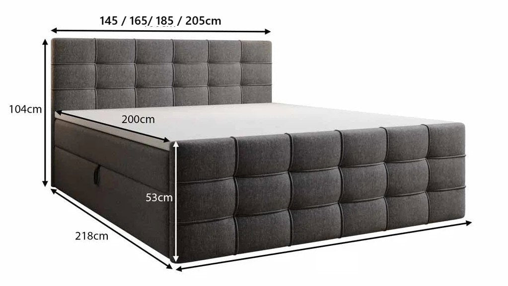 Επενδυμένο Κρεβάτι Laverne-Κρεμ-200 x 200