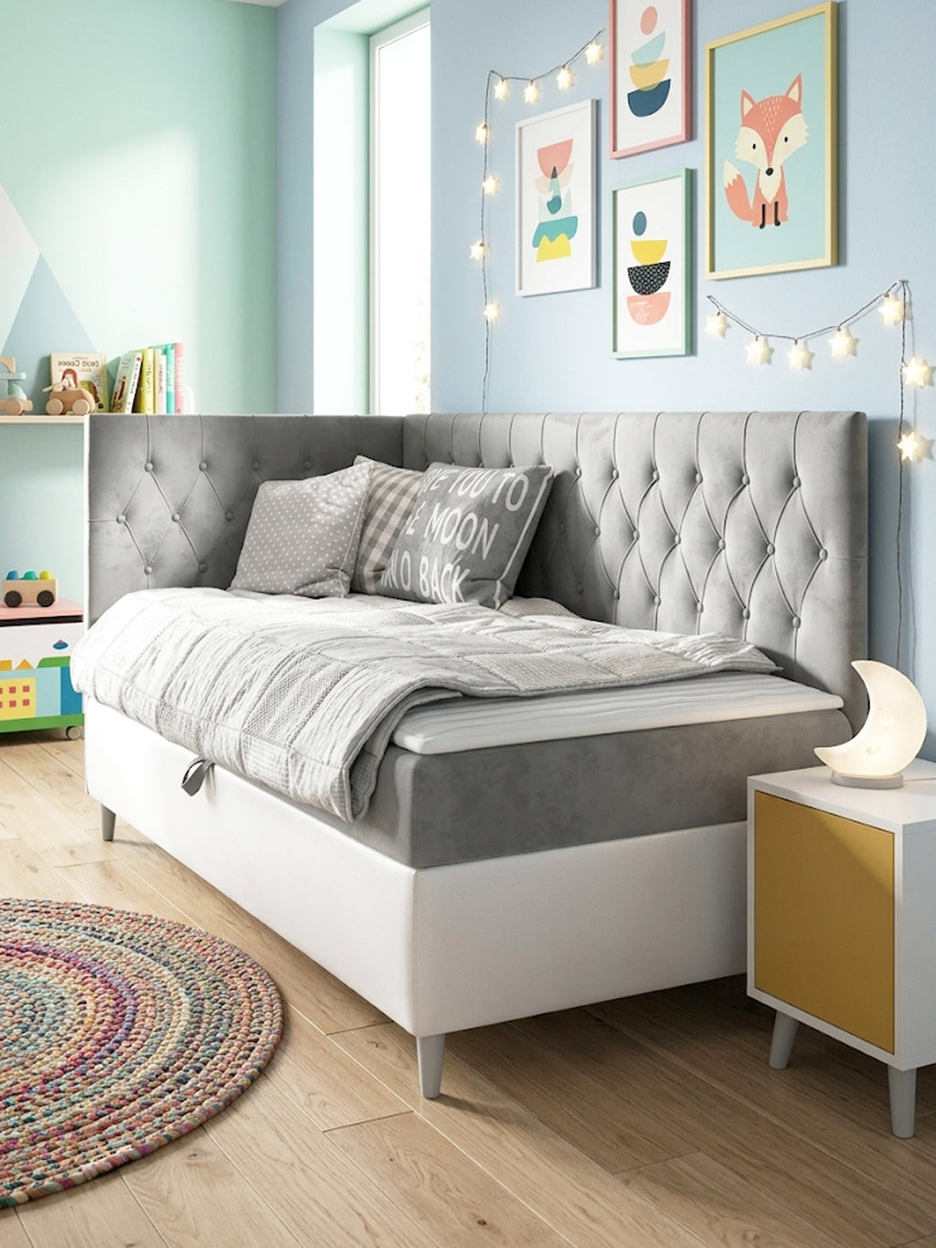 Καναπές κρεβάτι Junior Filip III-Gkri-Μήκος: 100 εκ.-Aristera