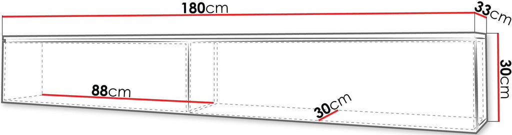 Έπιπλο τηλεόρασης  Lowboard D 180-Γκρι - Λευκό