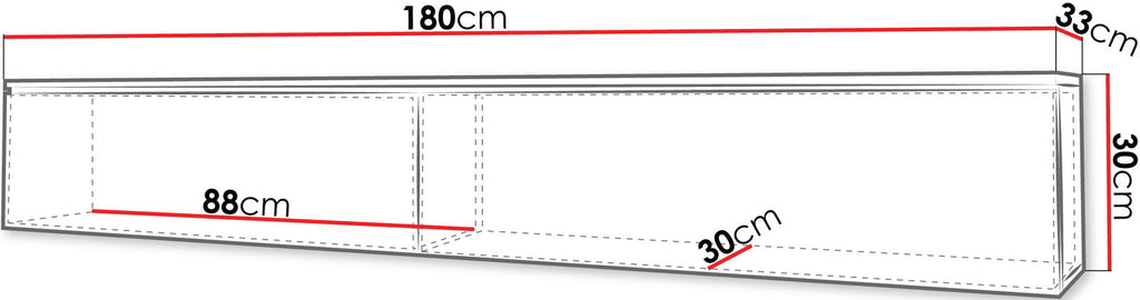 Έπιπλο τηλεόρασης  Lowboard D 180-Φυσικό - Ανθρακί