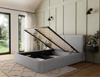 Επενδυμένο κρεβάτι Milora-Γκρι-180 x 200