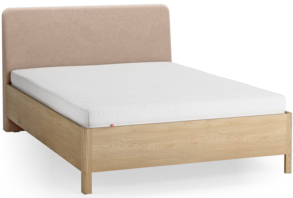 Επενδυμένο κρεβάτι Well II-Καφέ-140 x 200
