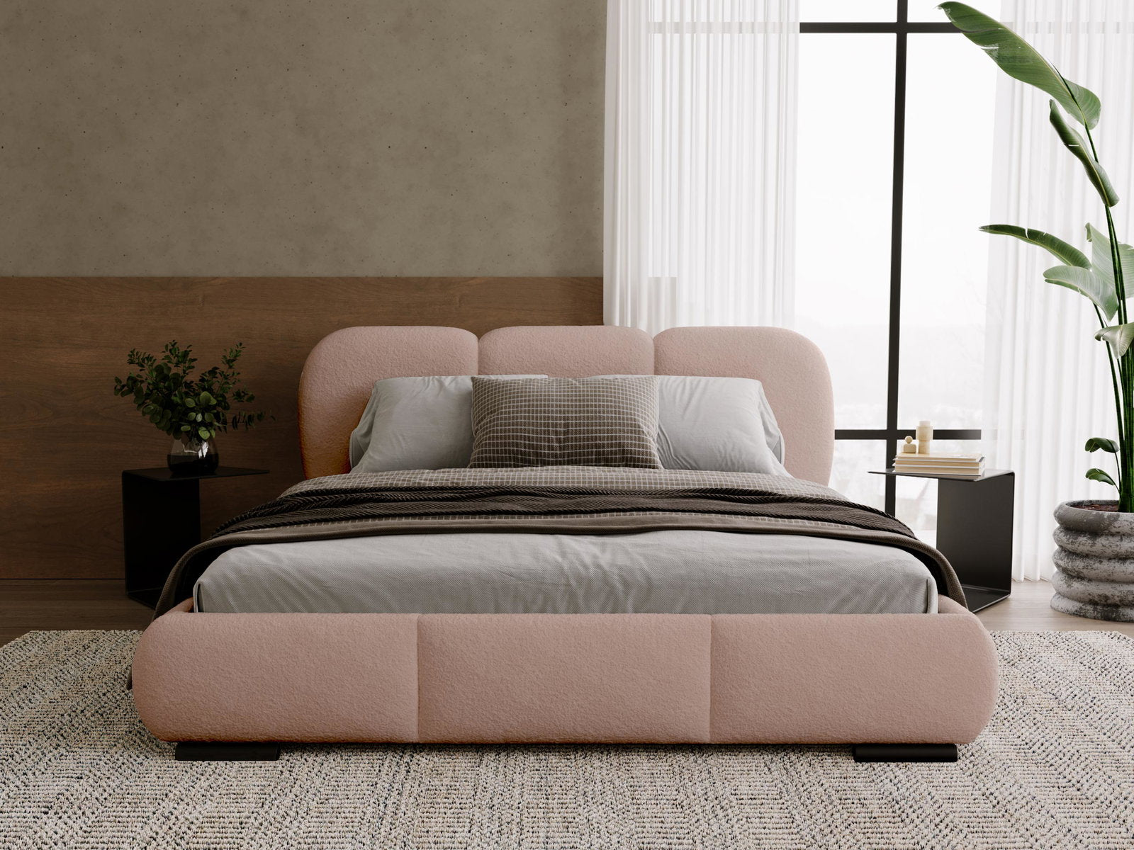 Επενδυμένο Κρεβάτι Rosa-Σάπιο μήλο-200 x 200
