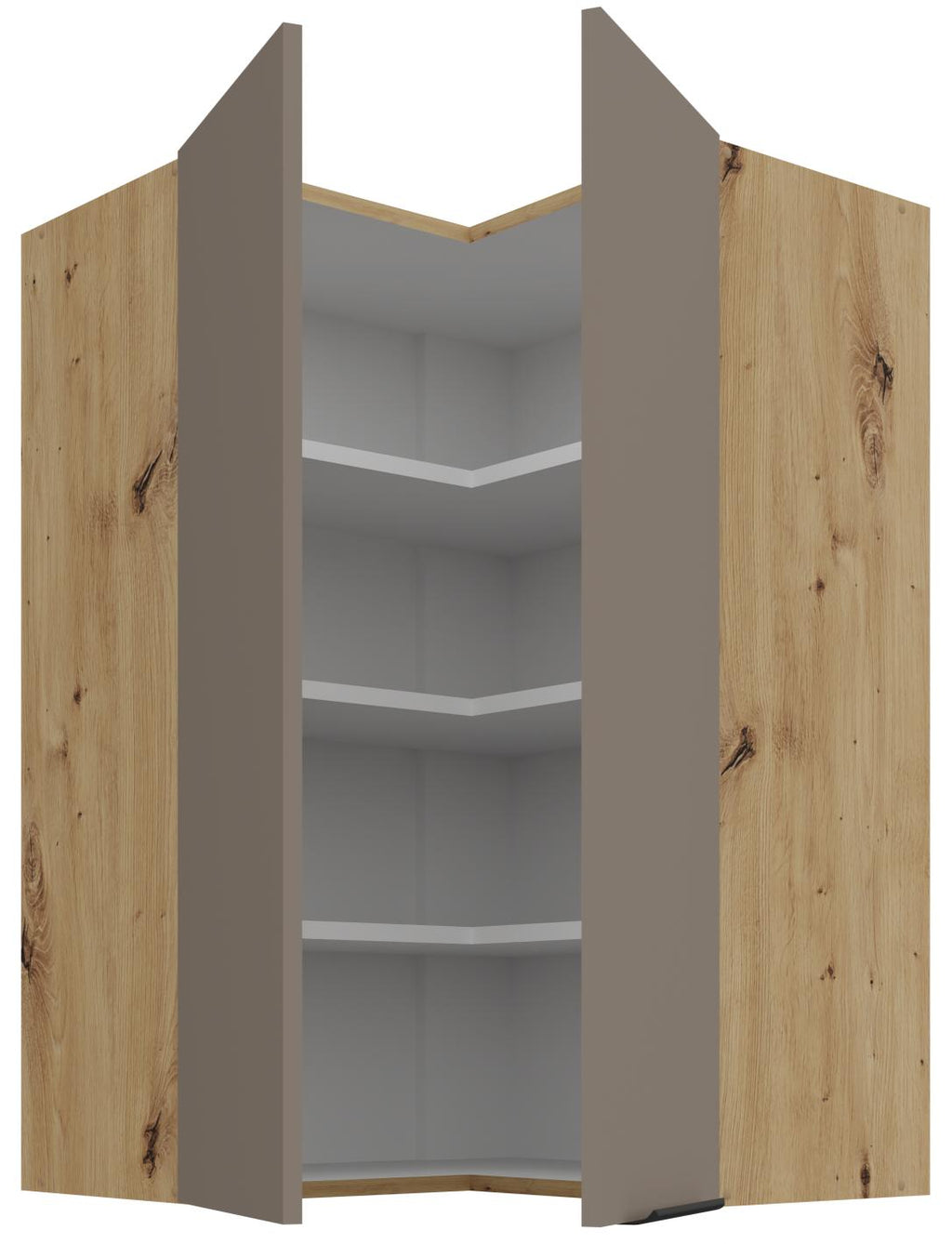 Κρεμαστό ντουλάπι γωνιακό Arianna 60x60 GN 90 2F-Γκρέζ