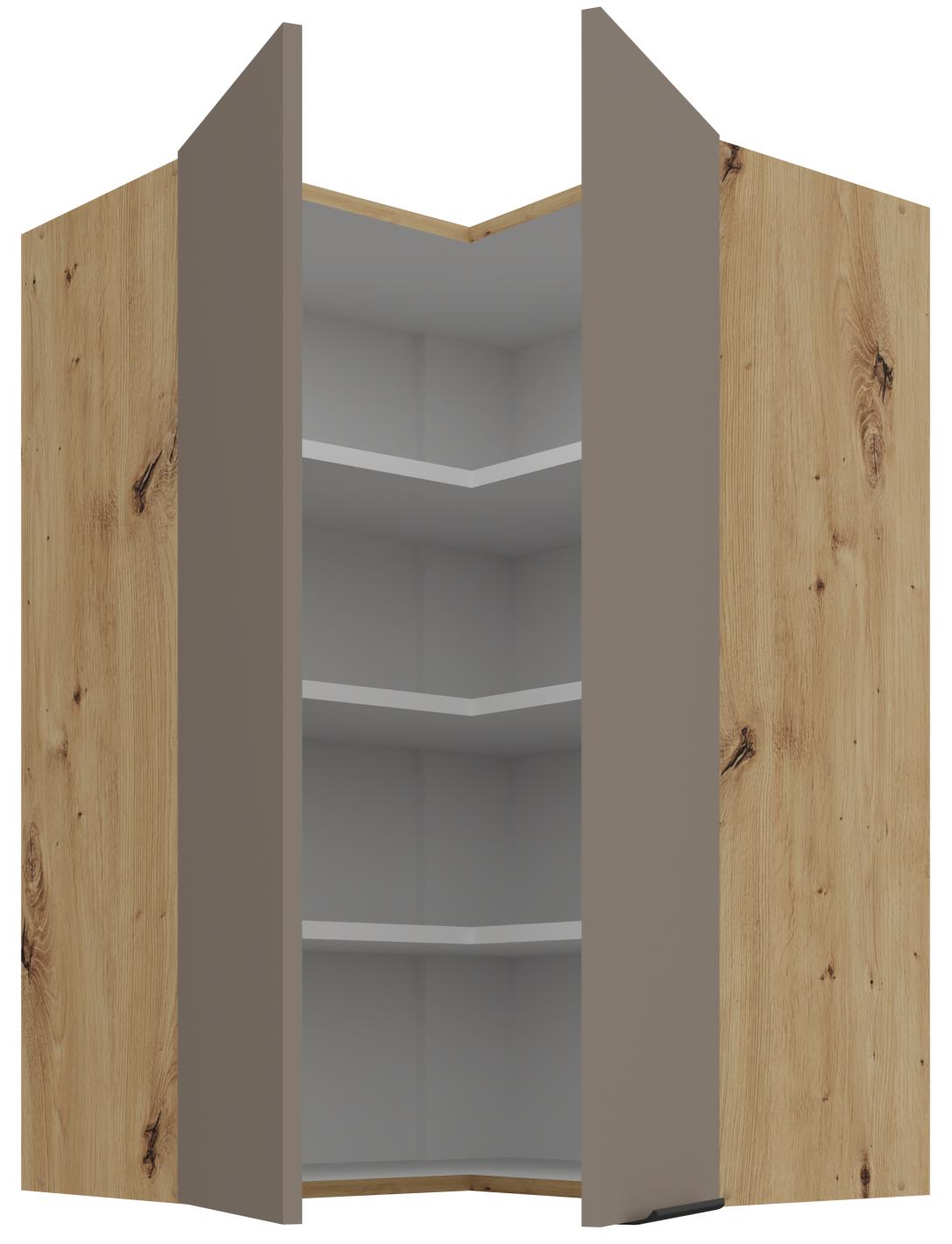 Κρεμαστό ντουλάπι γωνιακό Arianna 60x60 GN 90 2F-Γκρέζ