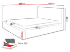 Επενδυμένο Κρεβάτι Glexi-Λευκό-160 x 200