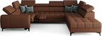 Γωνιακός καναπές Calyra Max I Relax Lthr-Κεραμιδί-Δεξιά