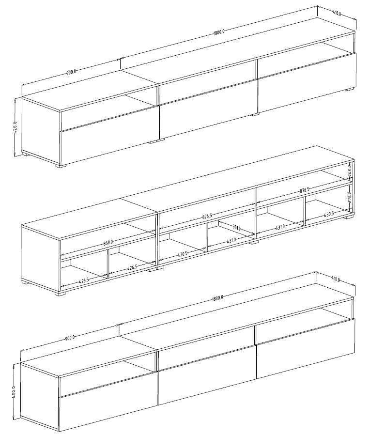 Έπιπλο τηλεόρασης Bristol-Δρυς
