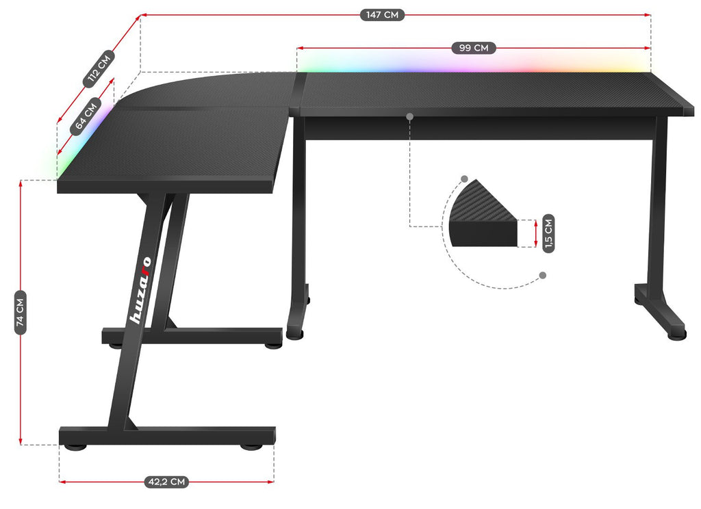 Γωνιακό Γραφείο Gaming Hero 6.0 RGB