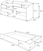 Παιδικό Κρεβάτι Leomari-Λευκό-140 x 70-Χωρίς προστατευτικό