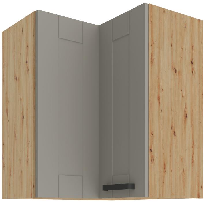 Κρεμαστό ντουλάπι γωνιακό Nelor 60x60 GN 72 2F-Γκρι σπέσιαλ - Φυσικό