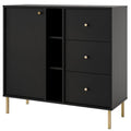 Μπουφές Siera 1F 3S Shelf-Μαύρο