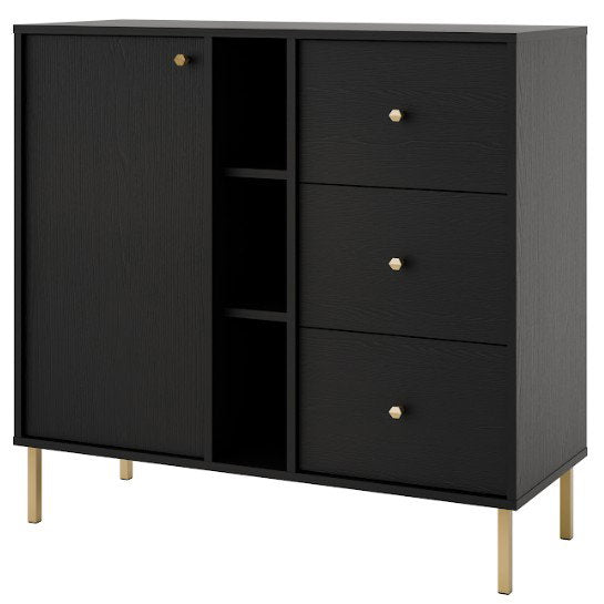 Μπουφές Siera 1F 3S Shelf-Μαύρο
