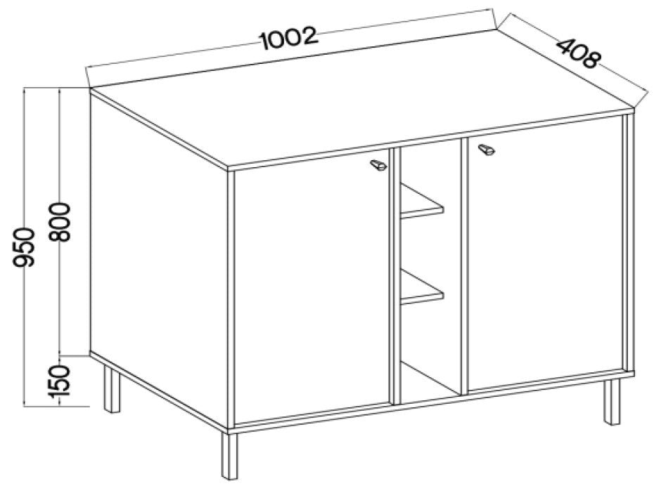 Μπουφές Siera 2F Shelf-Μπεζ