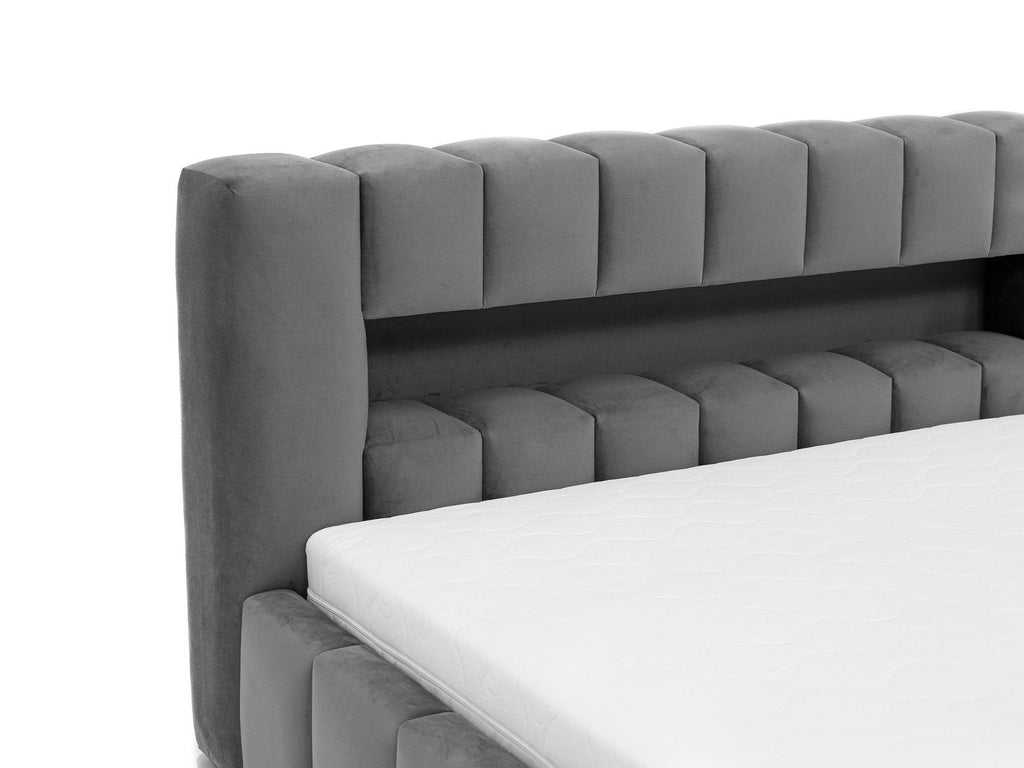 Επενδυμένο Κρεβάτι Amaro-Μπεζ-180 x 200