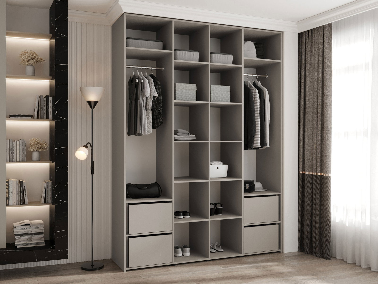 Ντουλάπα Como I-Cashmere - Χρυσό-Μήκος: 180εκ