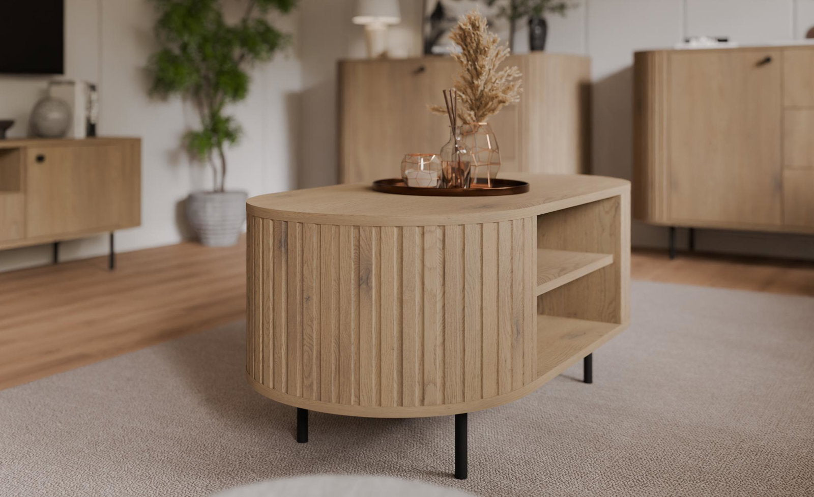 Τραπεζάκι Σαλονιού Ovelia-Φυσικό