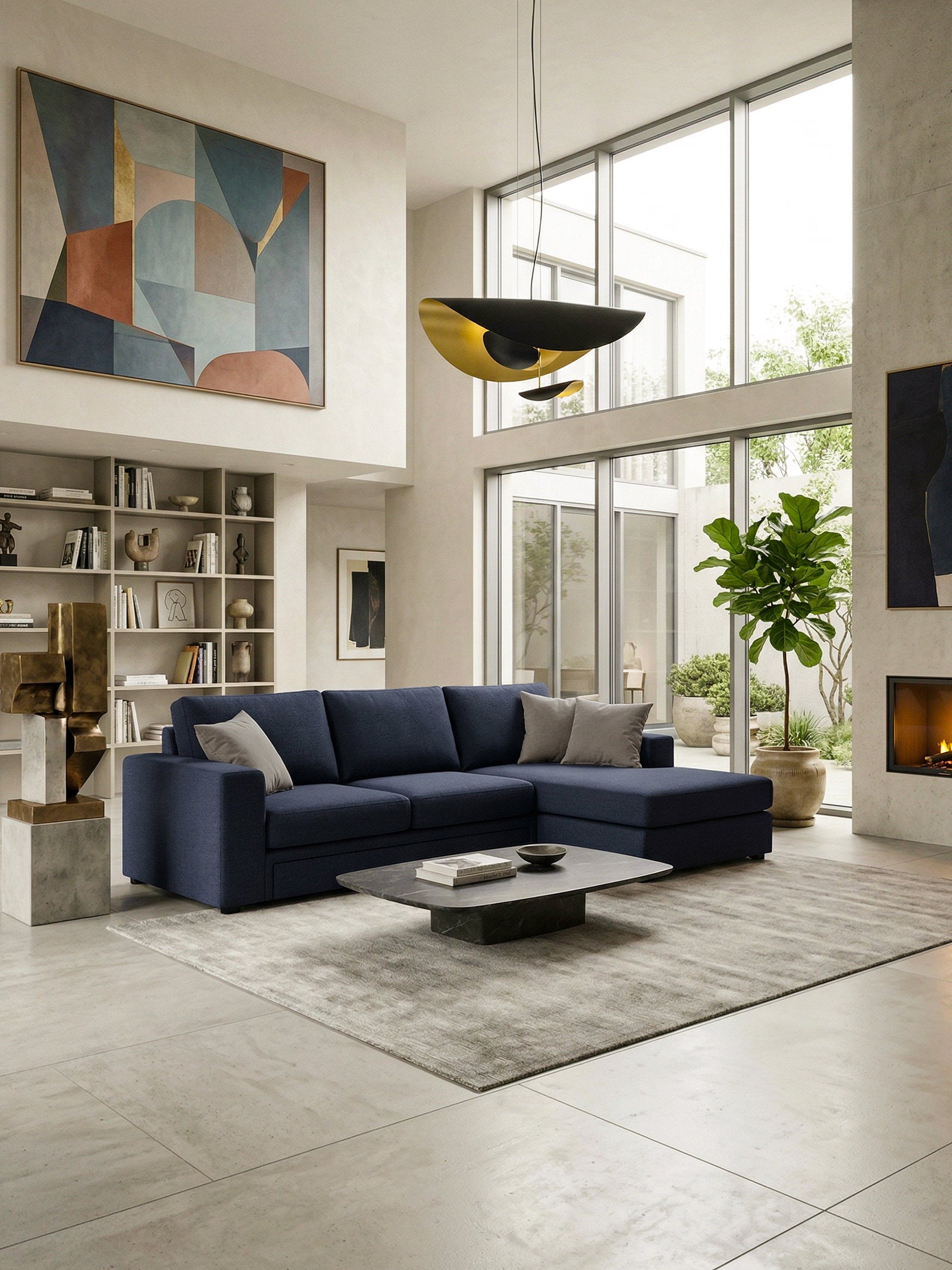 Γωνιακός καναπές Lina plus-Mple Special-265 x 150 εκ.-Αριστερή