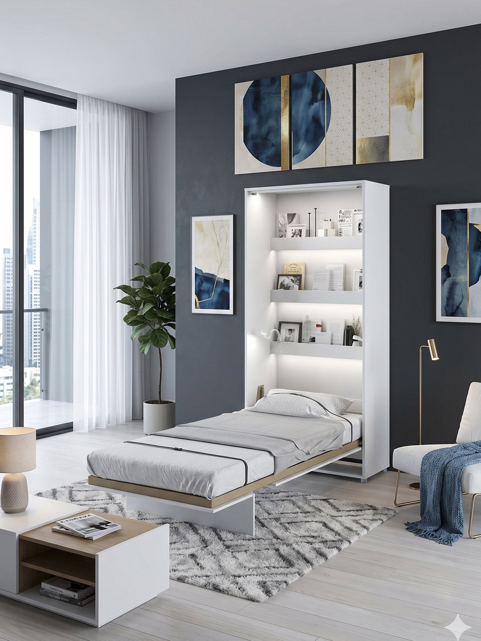 Κρεβάτι τοίχου Concept BC-90 x 200-Leuko Gualistero