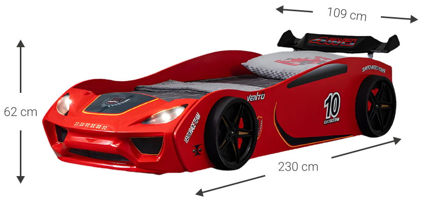 Παιδικό Κρεβάτι Vento Eco Sportline-Κόκκινο